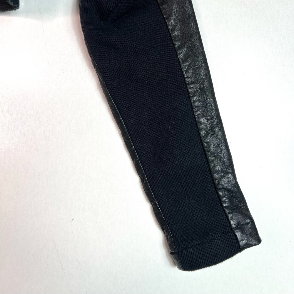 All Saints Spitalfields Cropped Leather Jacket with Rhinestones Black - Picture 7 of 10